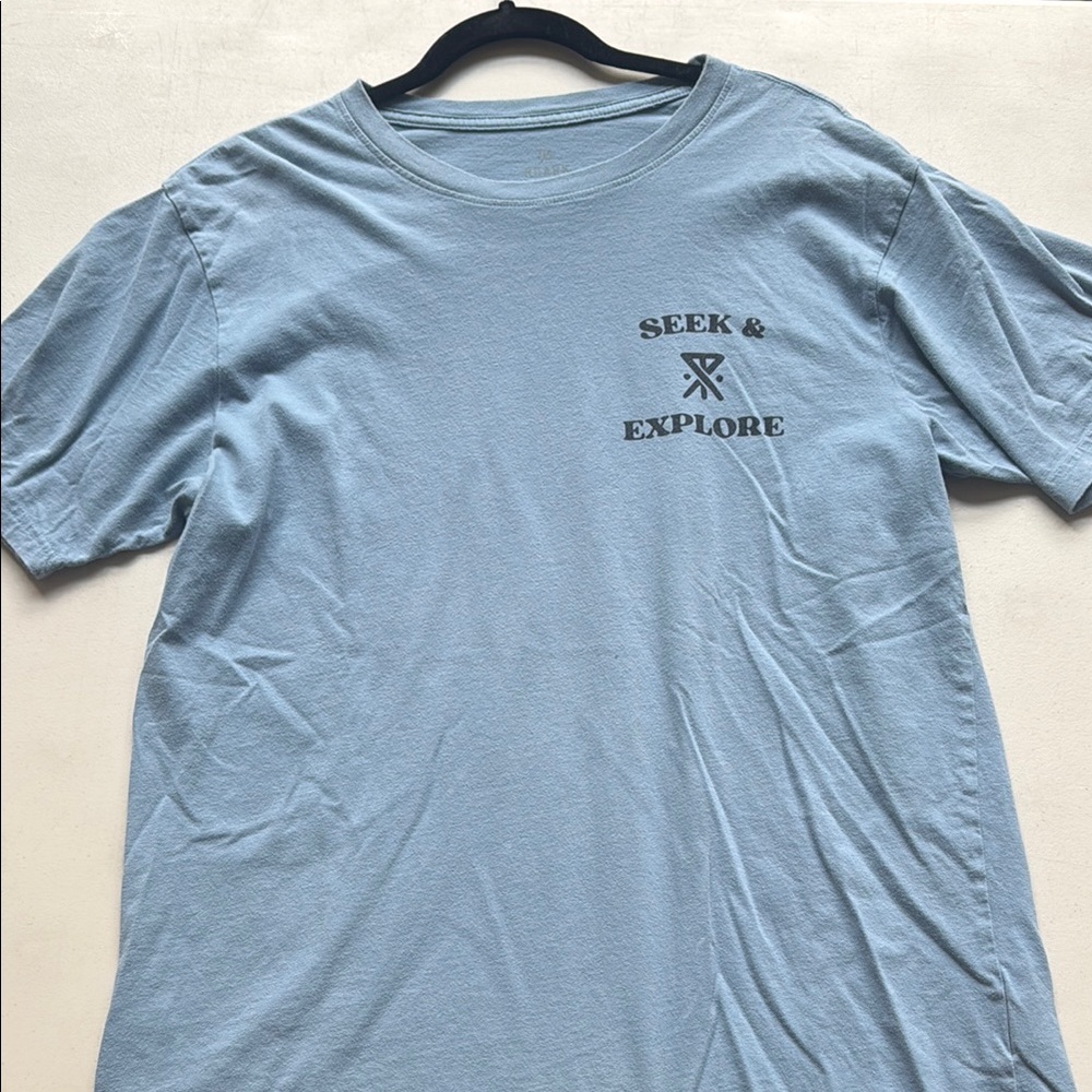 Blue Short Sleeve Tee with Crew Neck